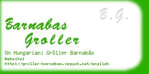 barnabas groller business card