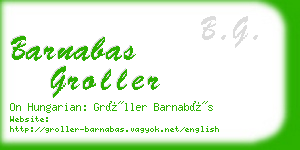 barnabas groller business card